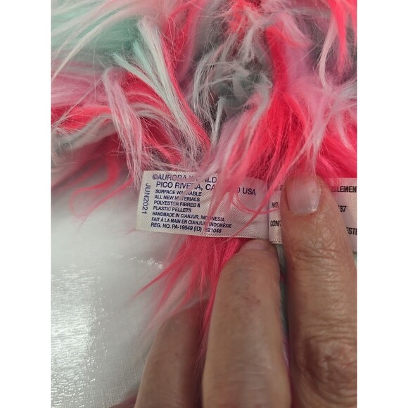 Aurora Pink Teal Striped Sloth Unicorn Plush Fuzzy Stuffed Animal Soft Toy 15" - Picture 8 of 9